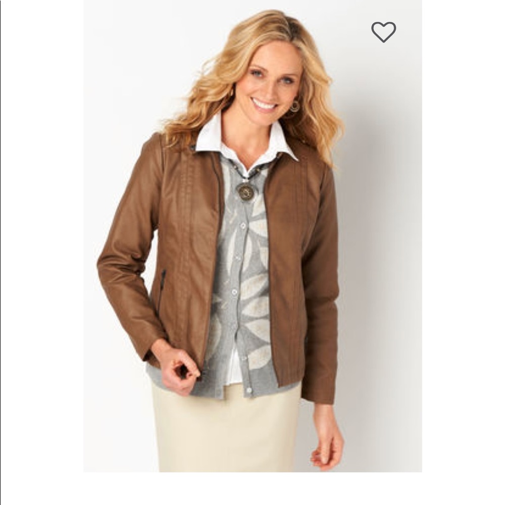 Seamed Faux Leather Jacket